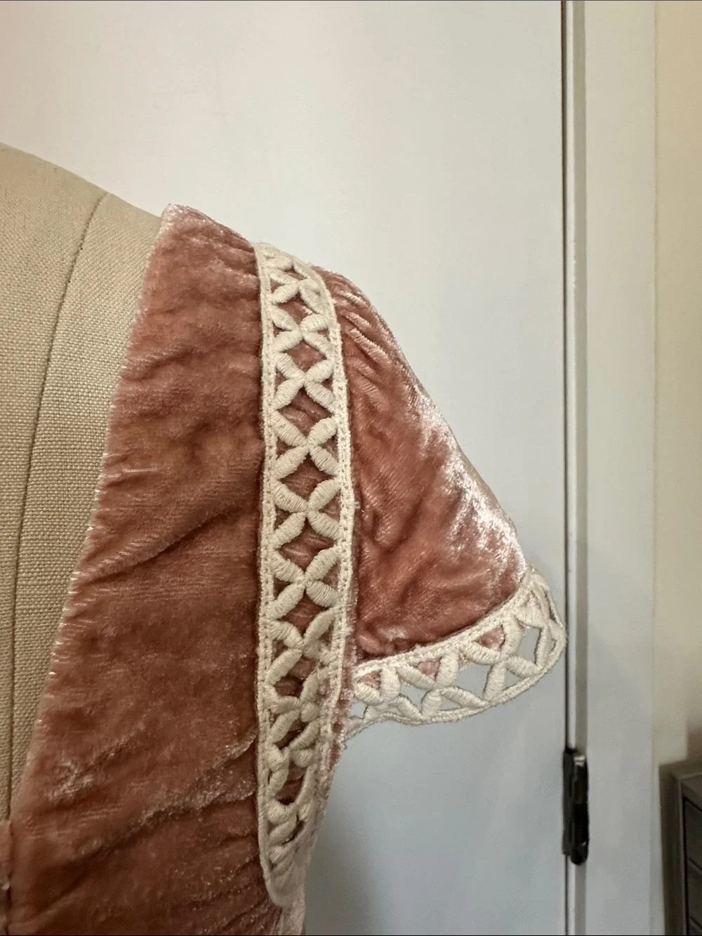 Free People Blush Velvet Square-Neck Trim Top - Picture 5 of 7